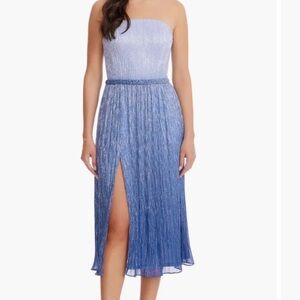 Dress the Population Strapless Blue Dress